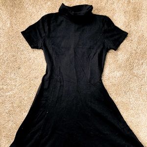 Black turtleneck short sleeve dress